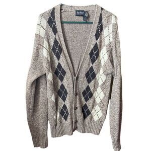Vintage size M ( 38-40) Men’s wool blend argyle cardigan sweater.